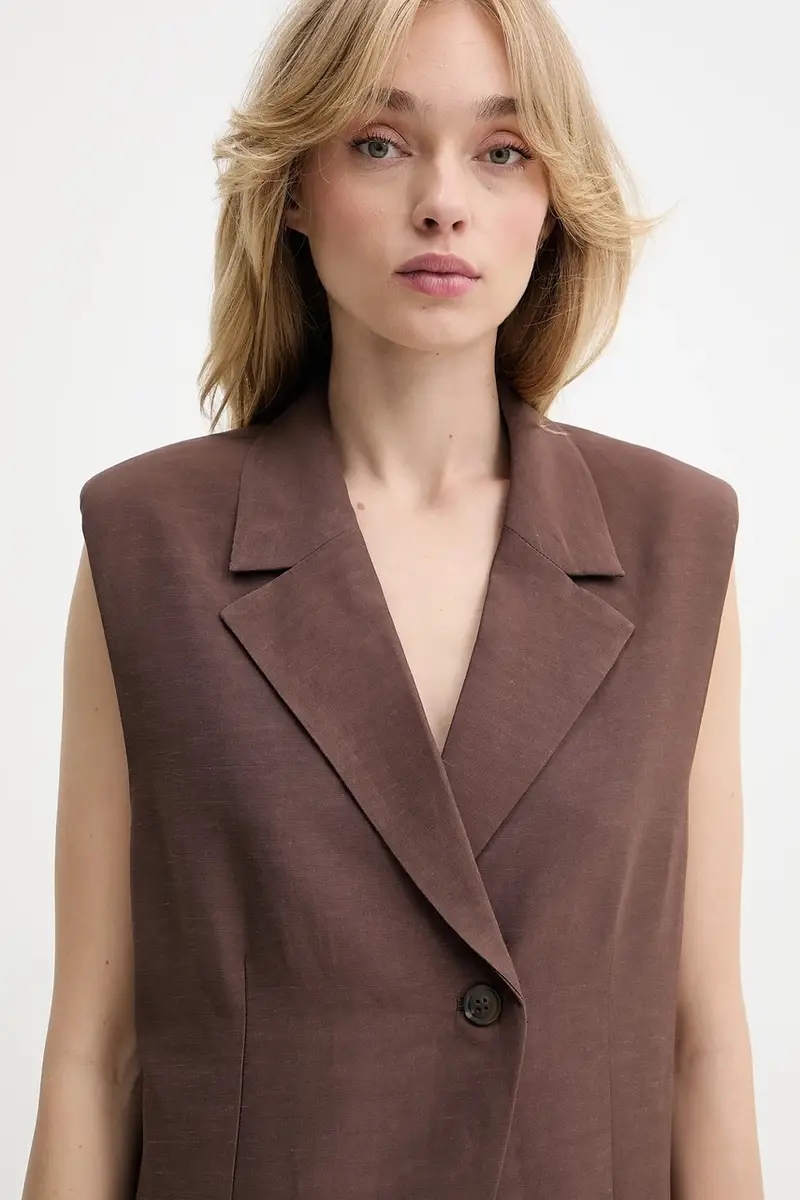 gilet SATHENA colore marrone F25200022 miniatura 5