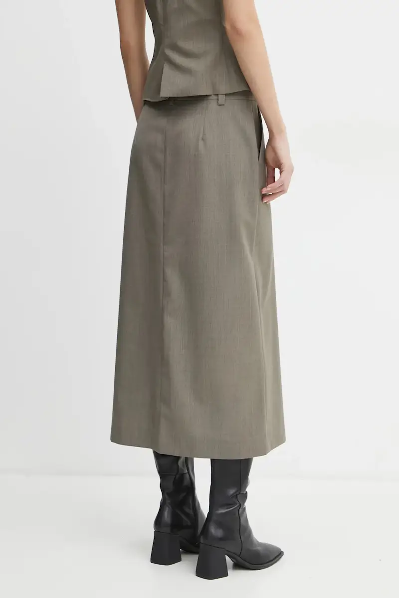 gonna con aggiunta di lana SATOVE colore grigio F24400133 miniatura 3