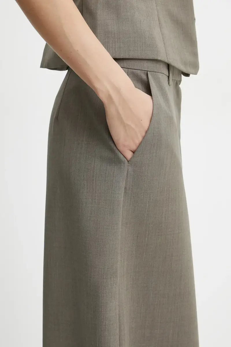 gonna con aggiunta di lana SATOVE colore grigio F24400133 miniatura 4