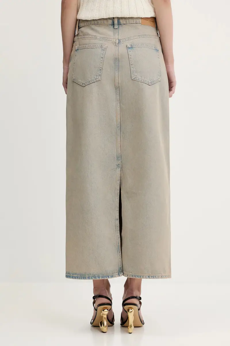 gonna di jeans Saelsie Long colore beige F25100166 miniatura 3