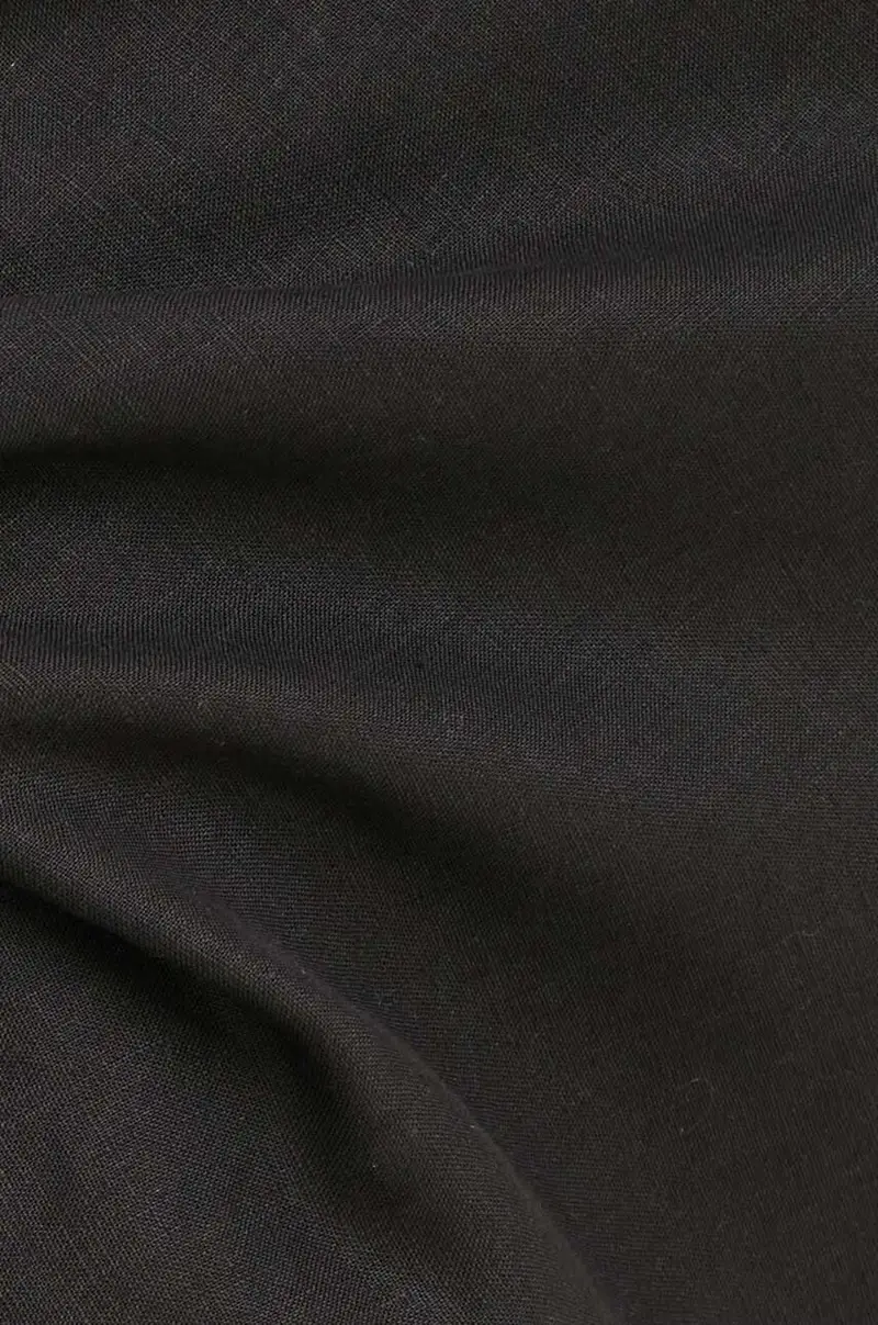 gonna di lino SAAGNETA colore nero F24100096 miniatura 4