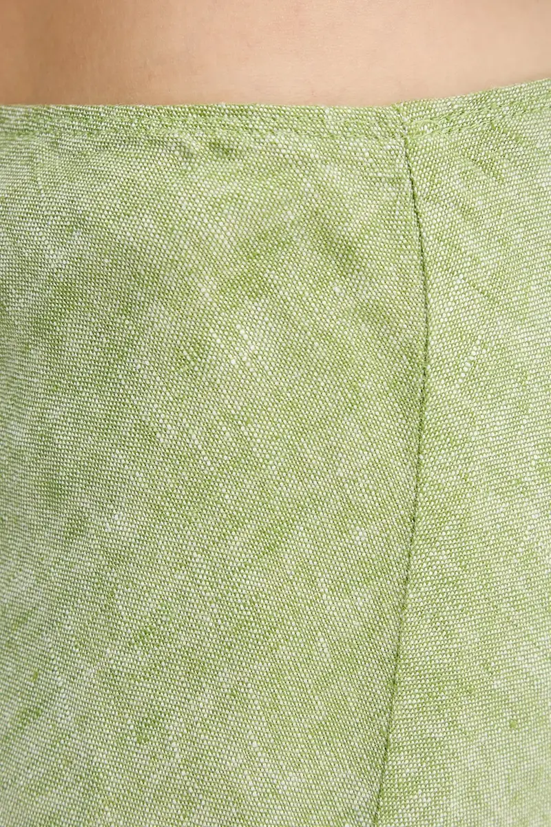 gonna di lino SAAGNETA colore verde F24200182 miniatura 4