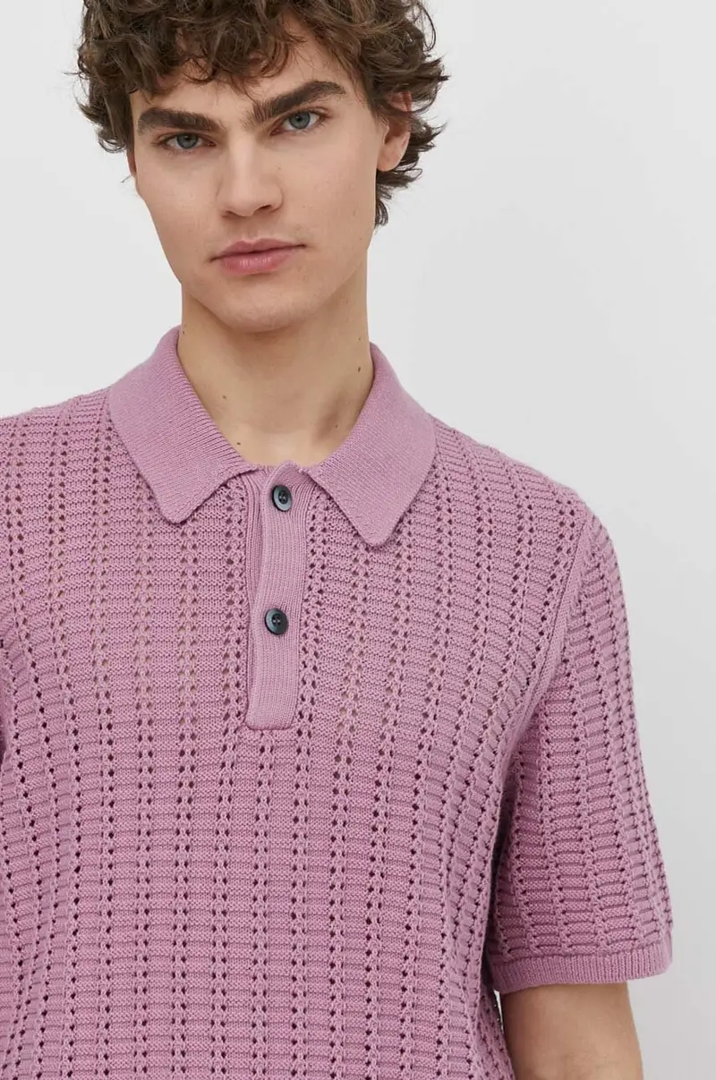 maglione con aggiunta di lino colore violetto Rosa miniatura 4