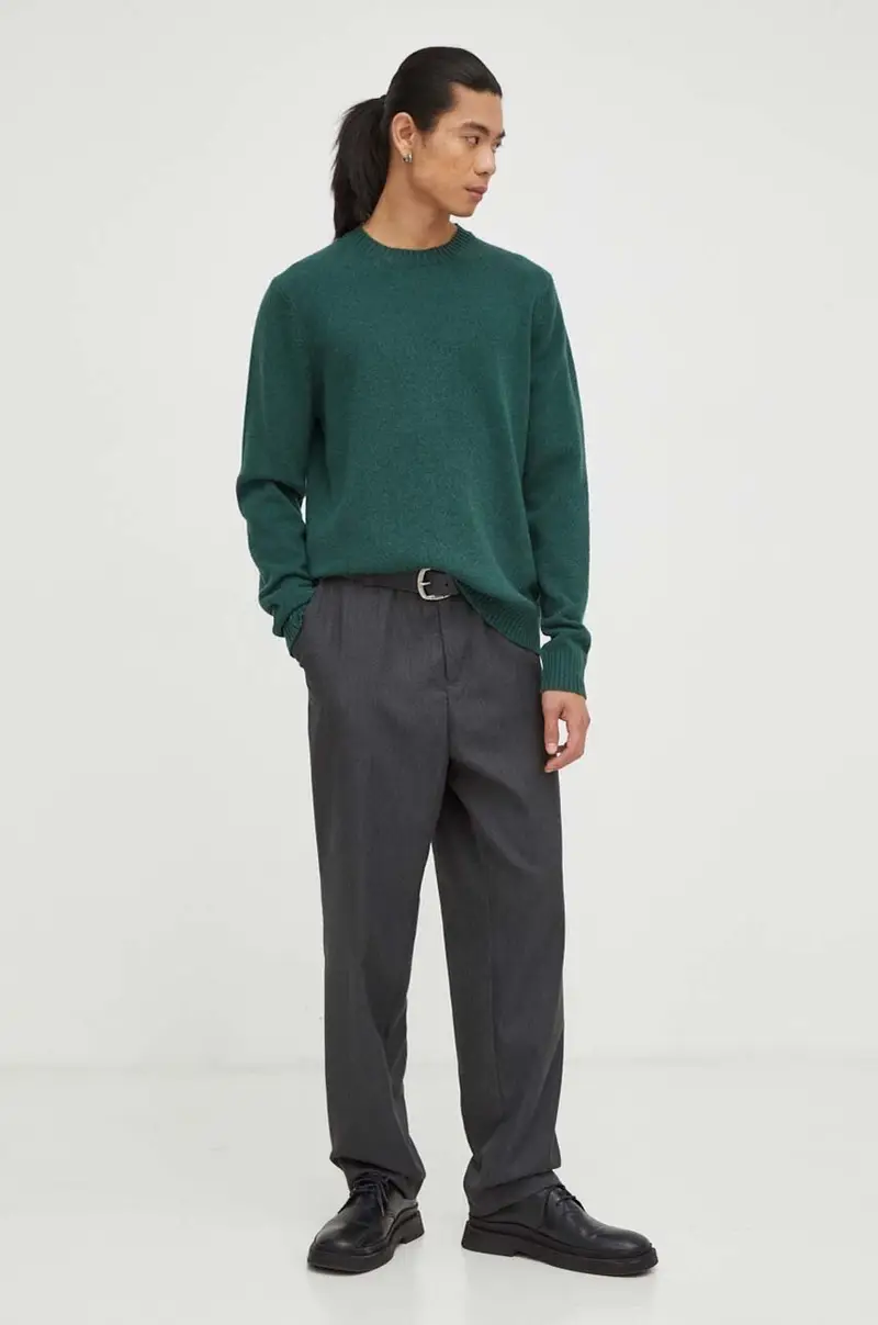 maglione in lana uomo Turchese miniatura 2