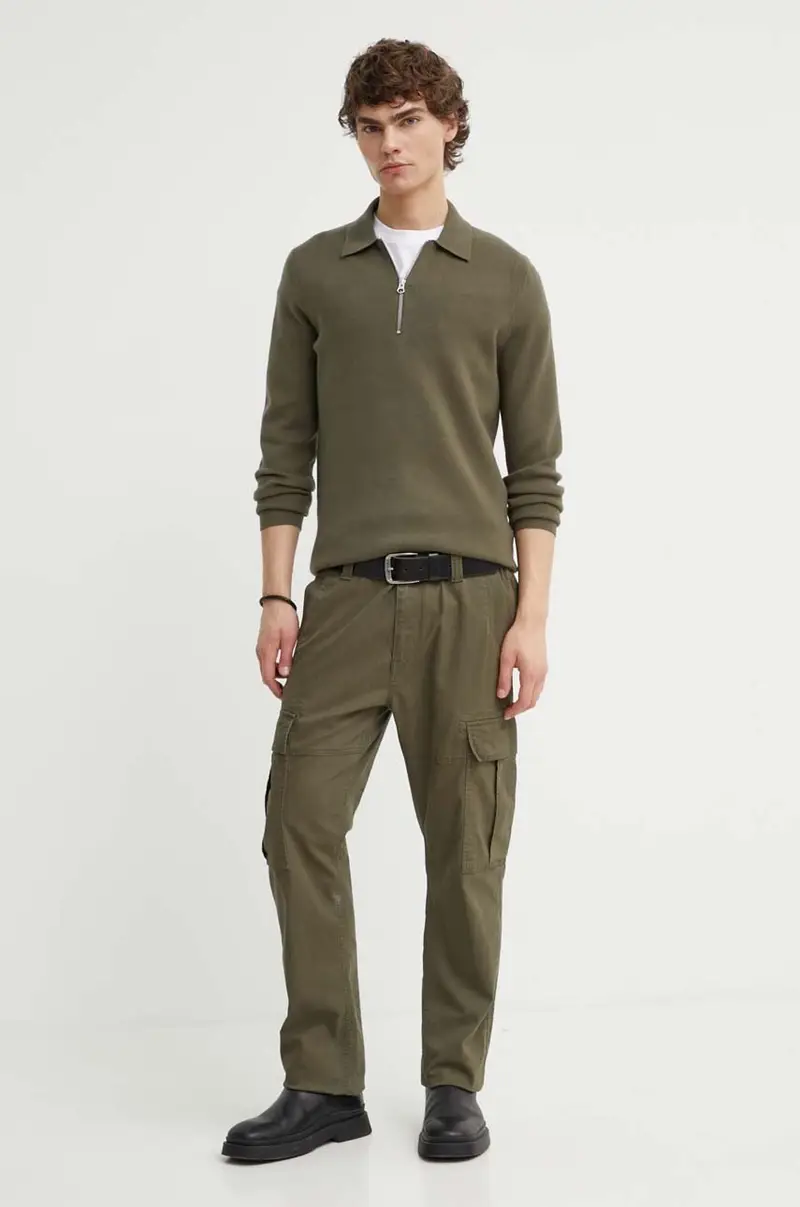 maglione uomo colore verde miniatura 2