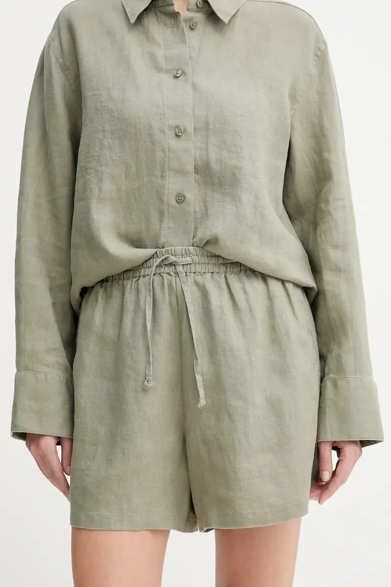 pantaloncini in lino MAREN colore verde F23900001