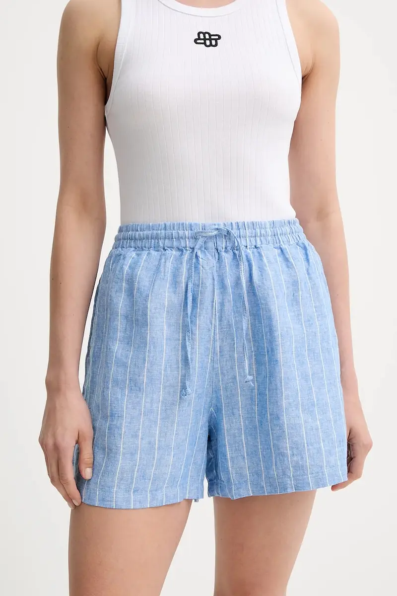 pantaloncini in lino MAREN colore verde F23900001 Violetto