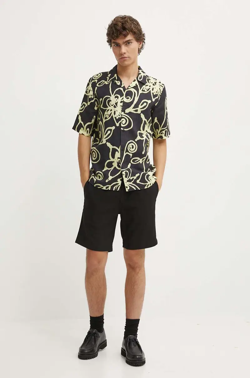 pantaloncini uomo colore beige Nero miniatura 2