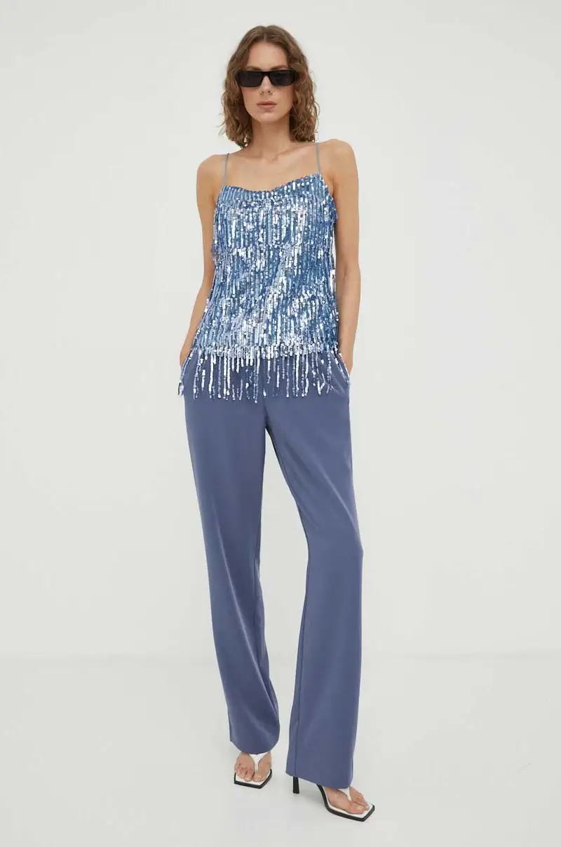 pantaloni donna Blu navy miniatura 2