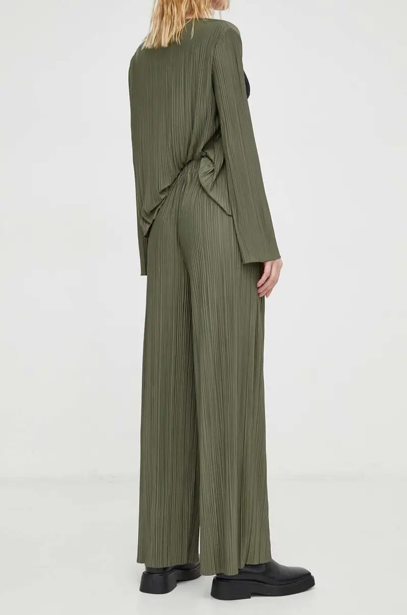 pantaloni donna colore verde miniatura 3