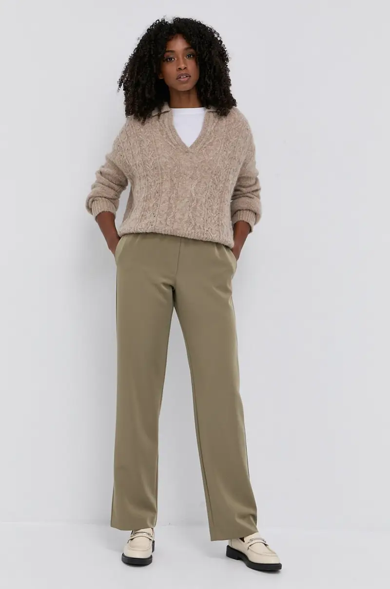 pantaloni donna Verde miniatura 2