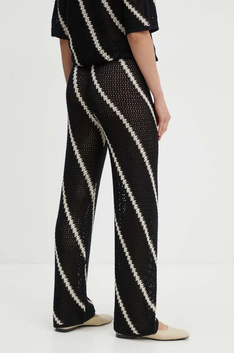 pantaloni in cotone SAISHA colore nero F24200029 miniatura 3