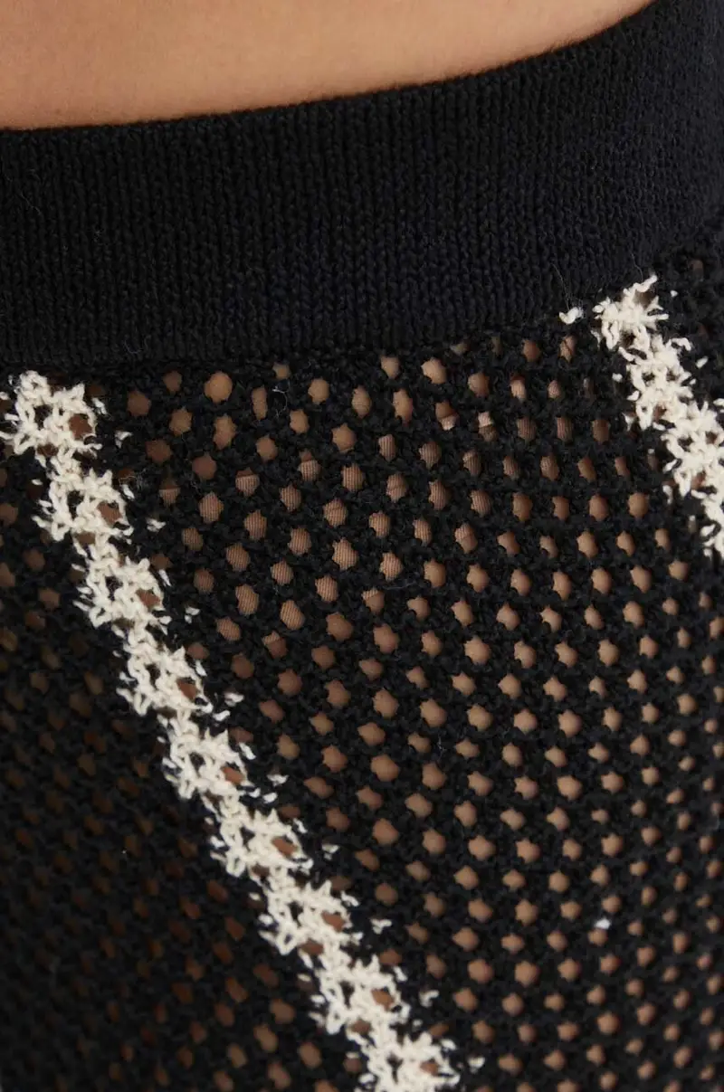 pantaloni in cotone SAISHA colore nero F24200029 miniatura 4