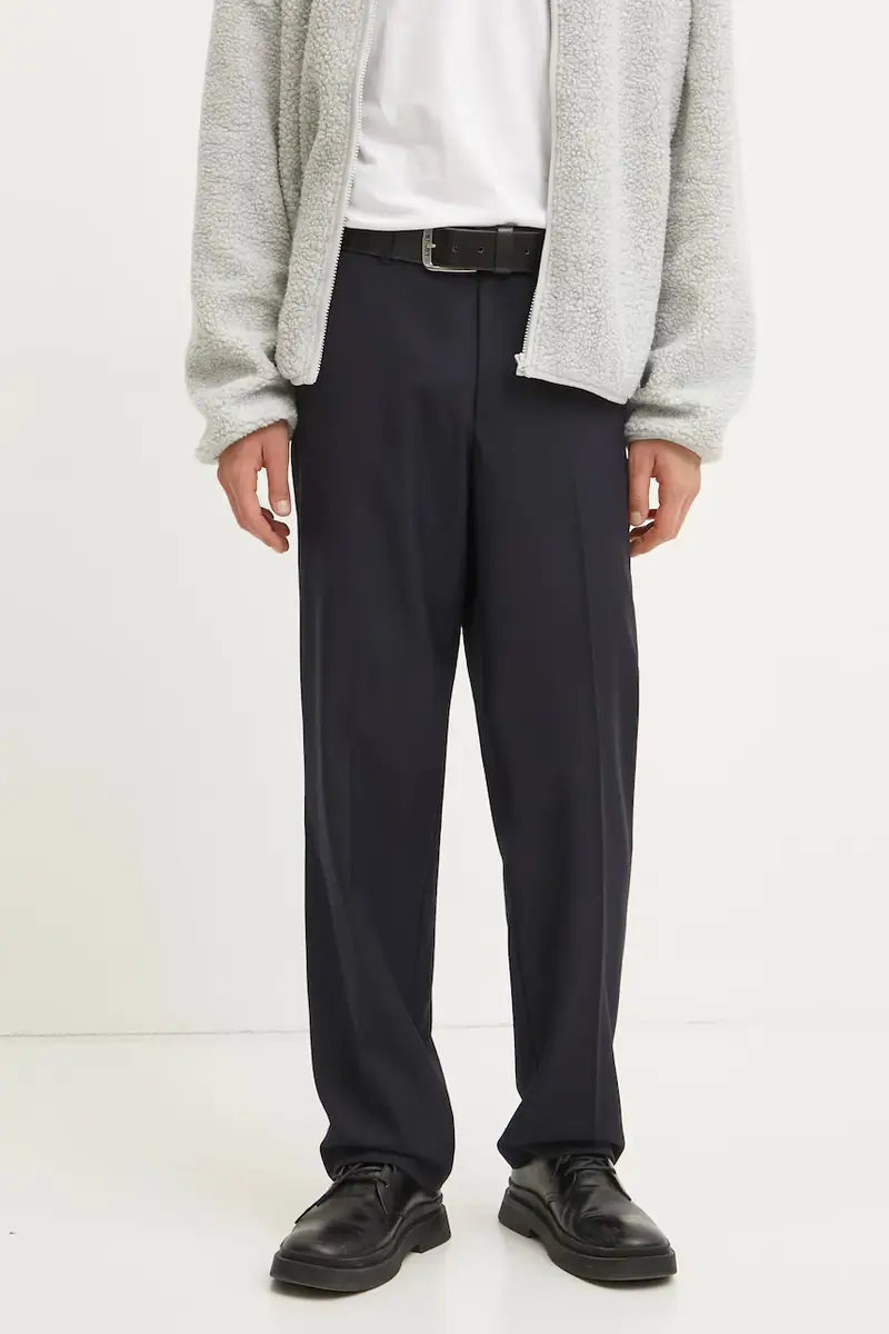 pantaloni in lana colore blu navy M24400079