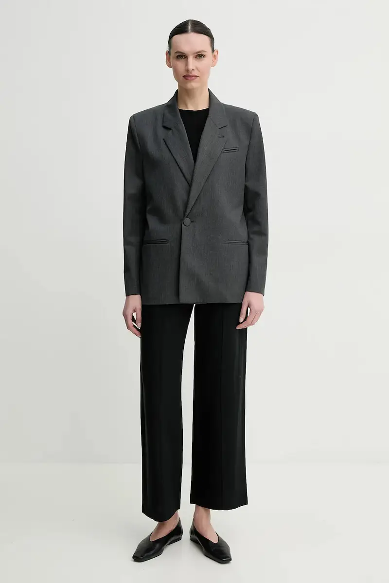 pantaloni in lino misto SAHANI colore nero F25100013 miniatura 2