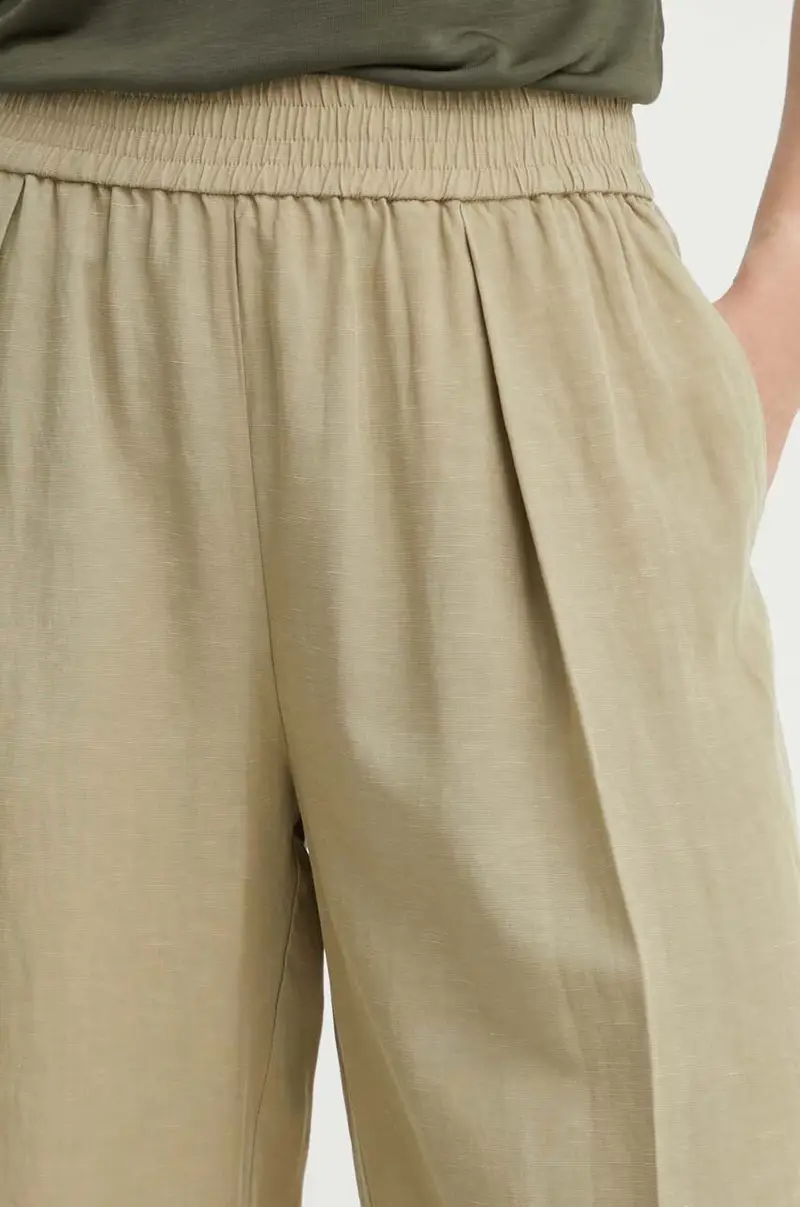 pantaloni in lino misto SAJULIA colore verde F24200098 miniatura 2