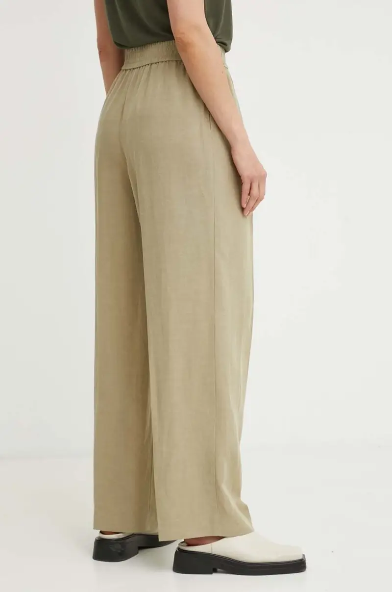 pantaloni in lino misto SAJULIA colore verde F24200098 miniatura 3