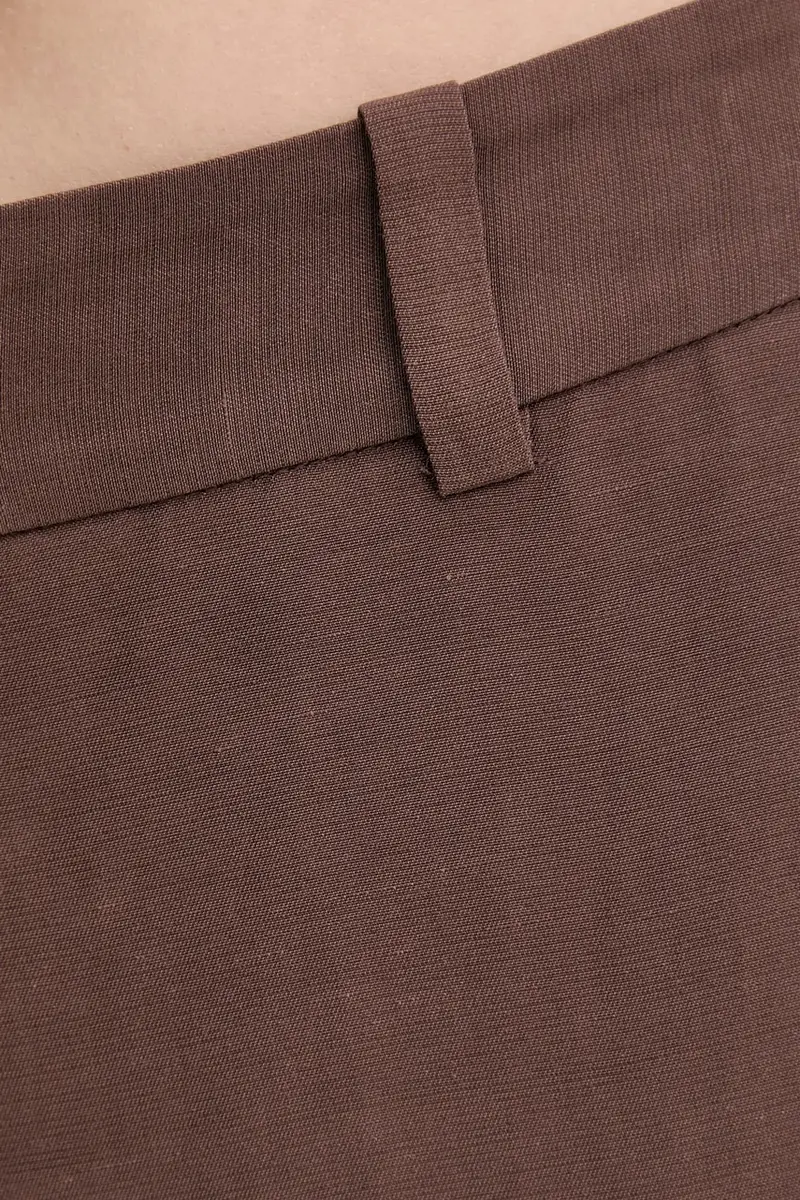 pantaloni in lino misto SALARAY donna colore marrone F25200023 miniatura 4