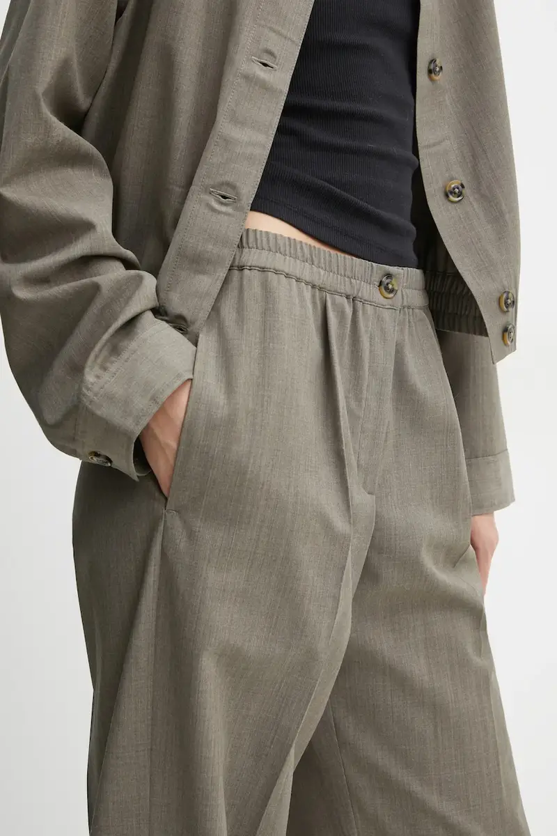 pantaloni in misto lana SATOVE colore grigio F24400134 miniatura 4