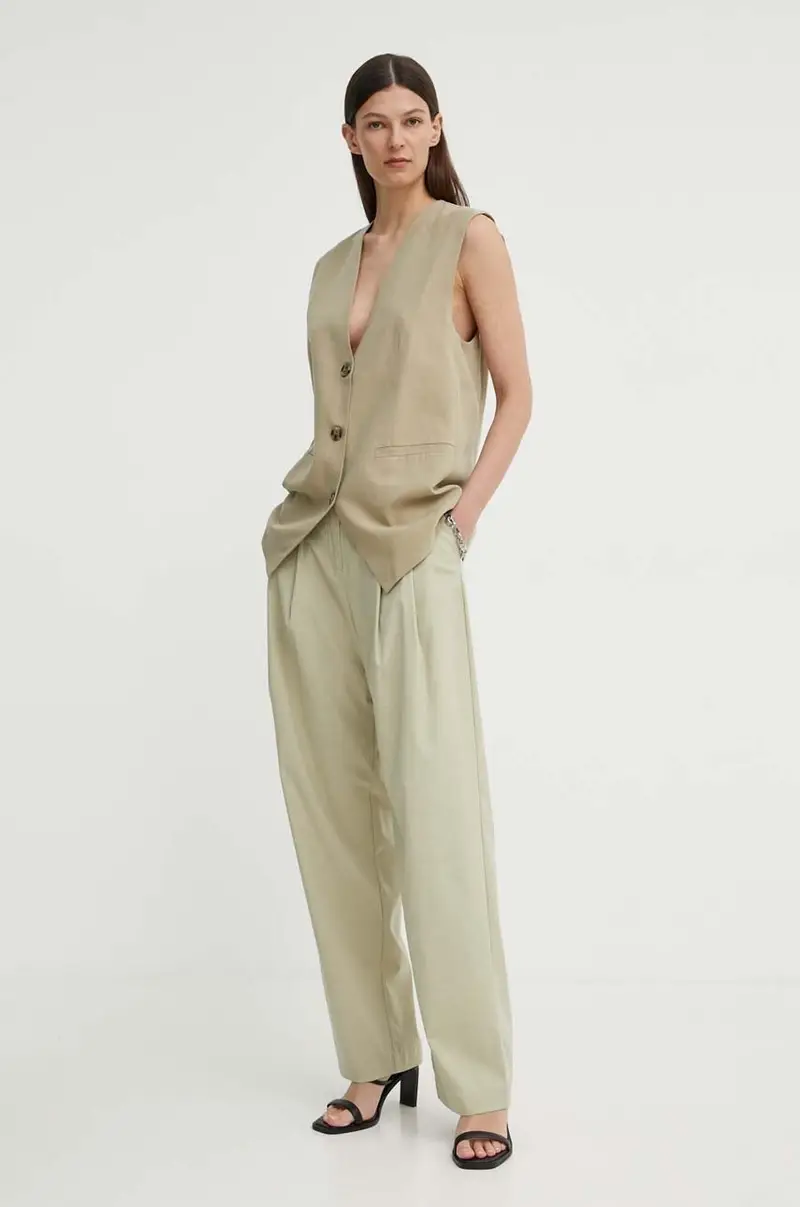 pantaloni SALUZY donna colore verde F24200070 miniatura 2