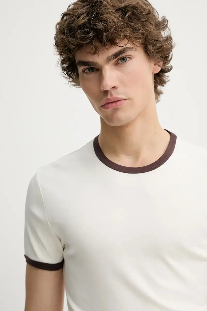 Samsoe Samsoe T-shirt Uomo Beige 3570221 miniatura 4