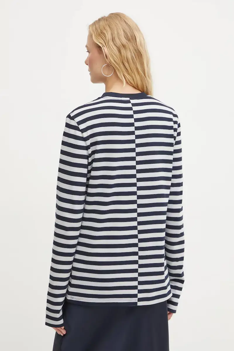 top a maniche lunghe in cotone SAAVERY colore blu navy F24400020 miniatura 3