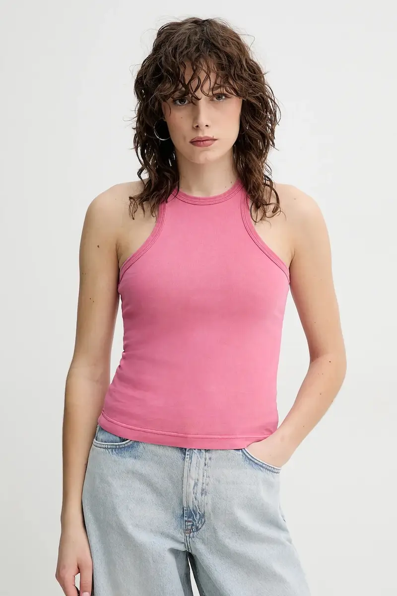 top in cotone colore rosa
