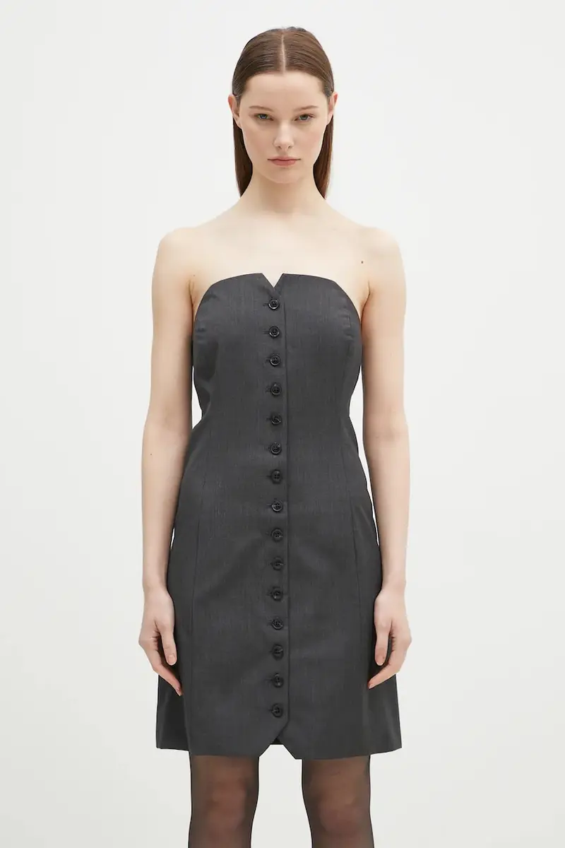 vestito con aggiunta di lana Saellen colore grigio F24400132