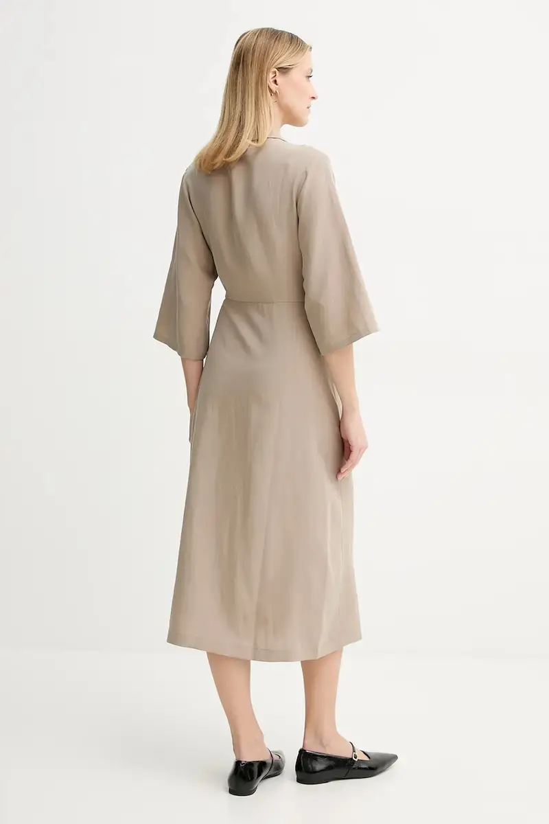 vestito con aggiunta di lino SAHANI colore beige F25100011 miniatura 3