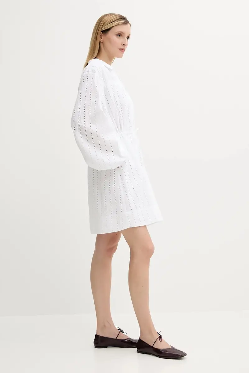 vestito in cotone SAMANAROLA colore bianco F25200060 miniatura 4