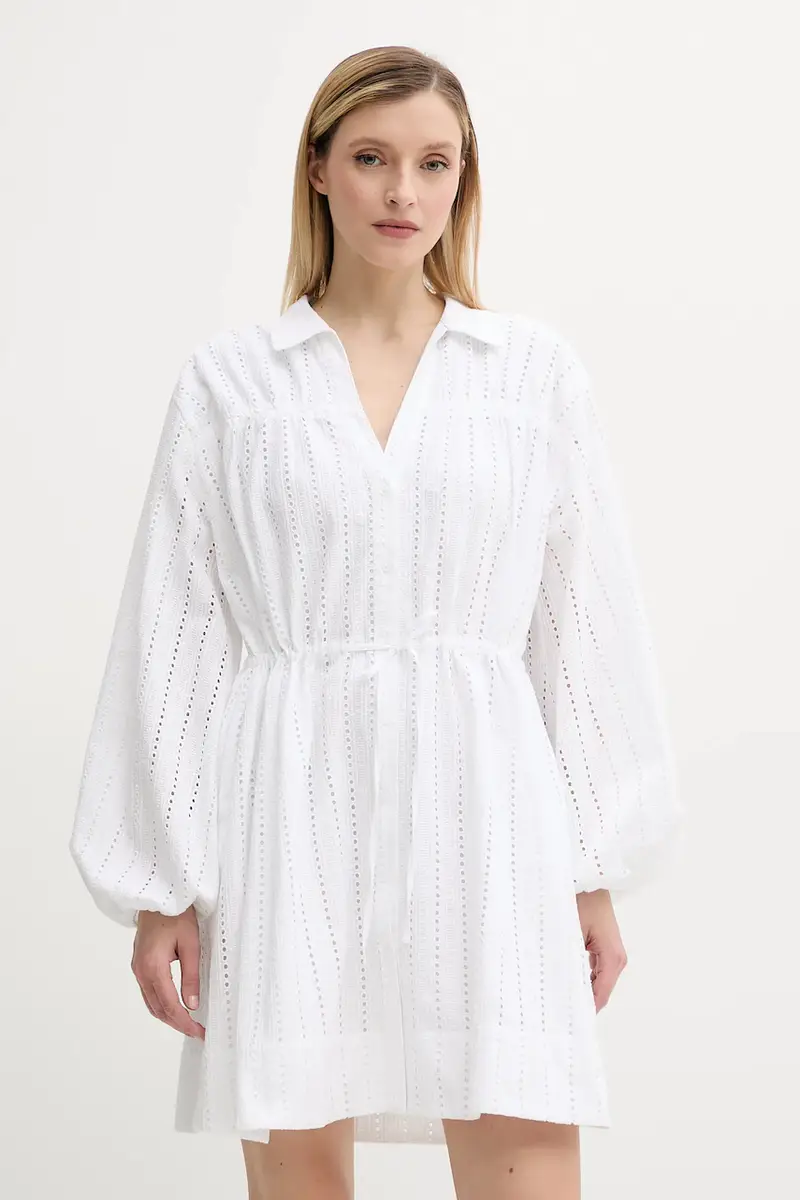 vestito in cotone SAMANAROLA colore bianco F25200060