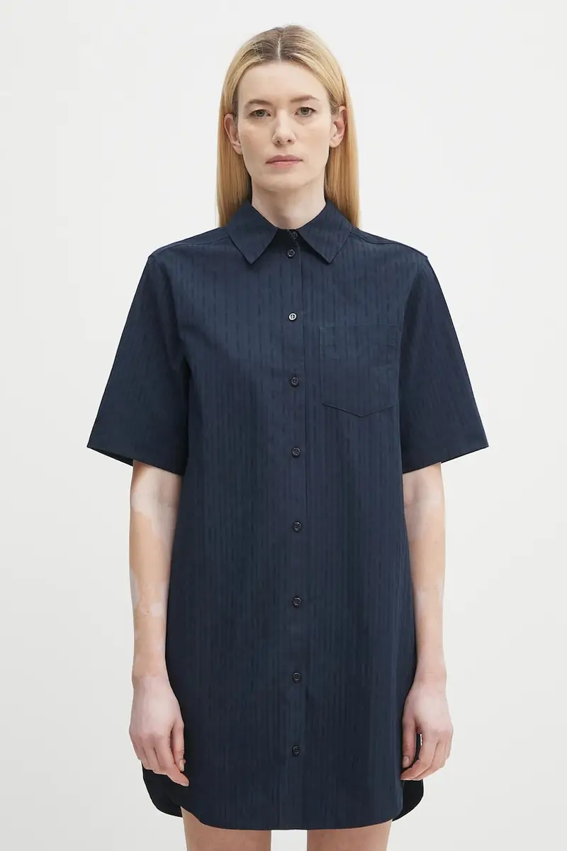 vestito in cotone SATINA colore blu navy F25200080