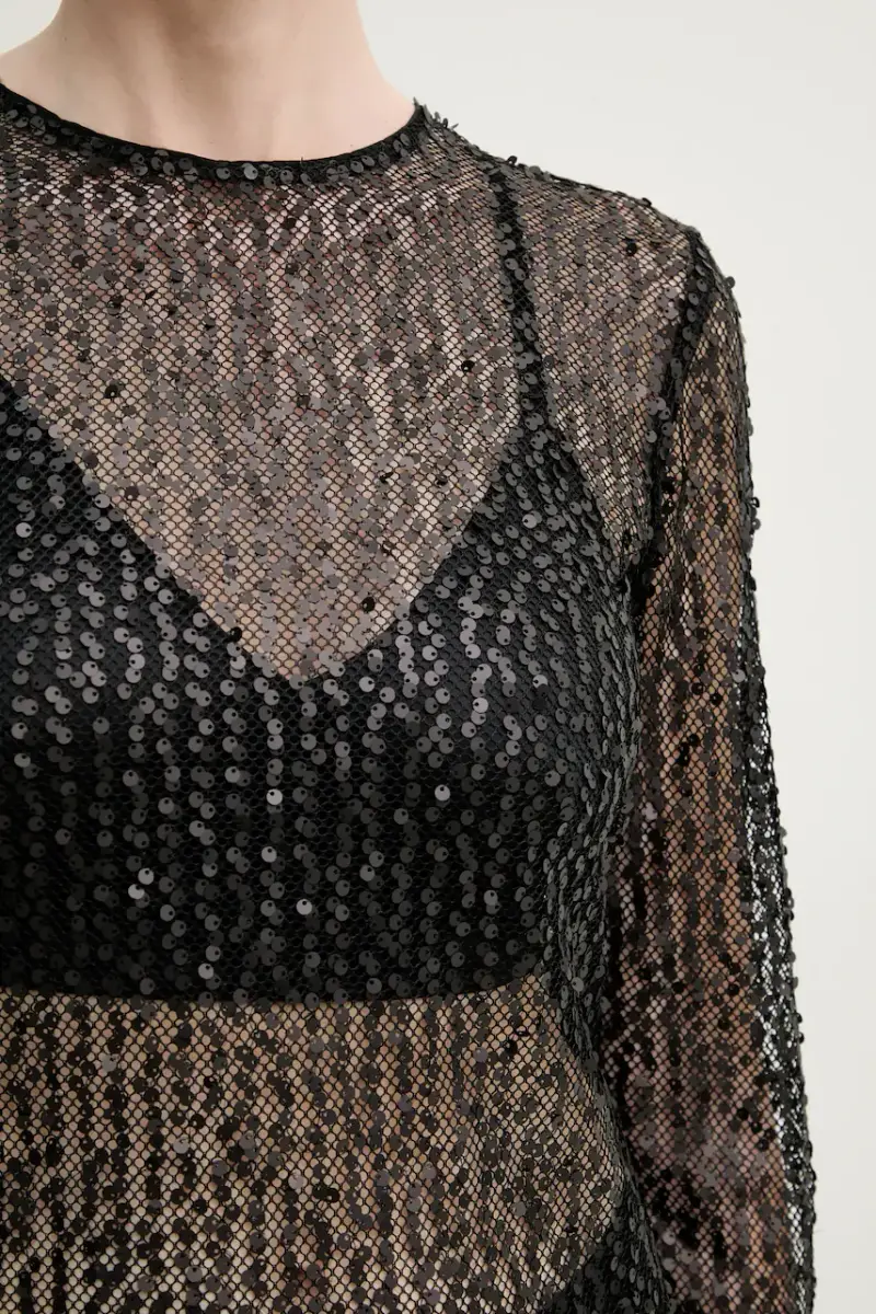 vestito SAMADDA colore nero F25100085 miniatura 5