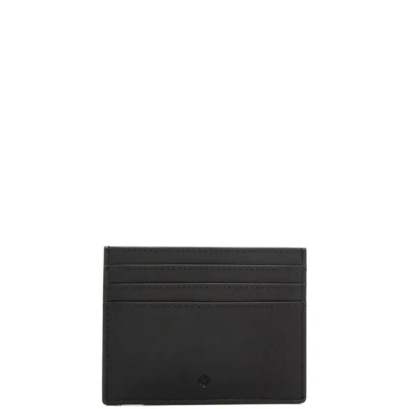 portacarte da uomo in vera pelle con logo inciso sul davanti nero