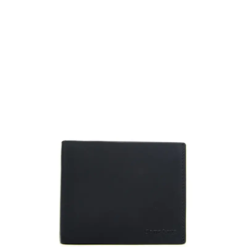 portafoglio a libro da uomo in vera pelle con logo lettering in rilievo blu