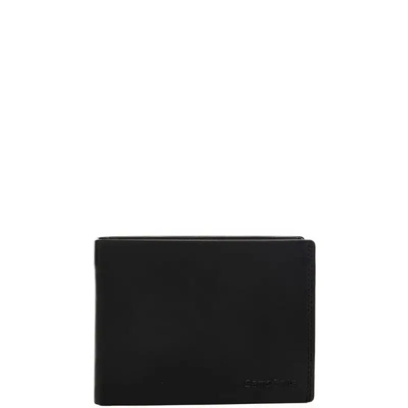 portafoglio a libro da uomo in vera pelle con logo lettering in rilievo nero