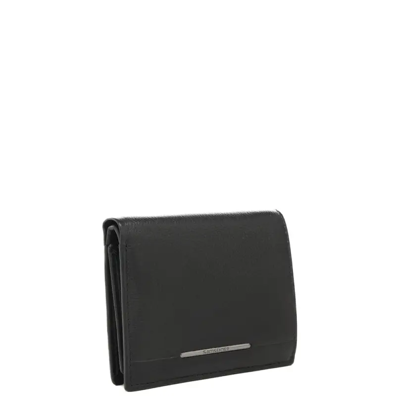portafoglio da uomo in vera pelle con orientamento verticale nero miniatura 2