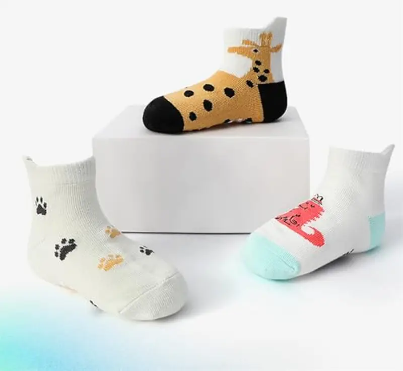 SANANG 12 paia di calzini antiscivolo per bambini piccoli con presa calzini caviglia bambino bambini calzini miniatura 2