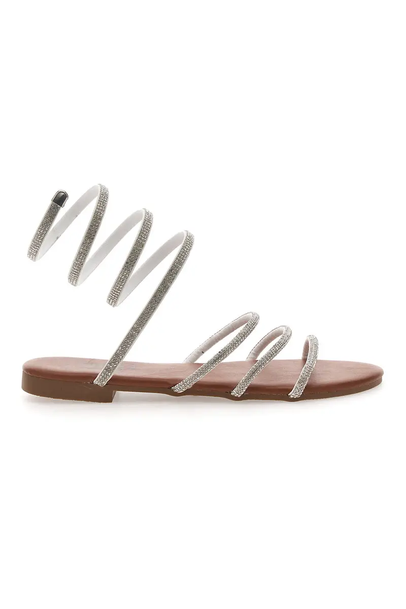 Sandali Alla Schiava Bianchi con Glitter THE FIRST CHIC PRE9300 miniatura 2