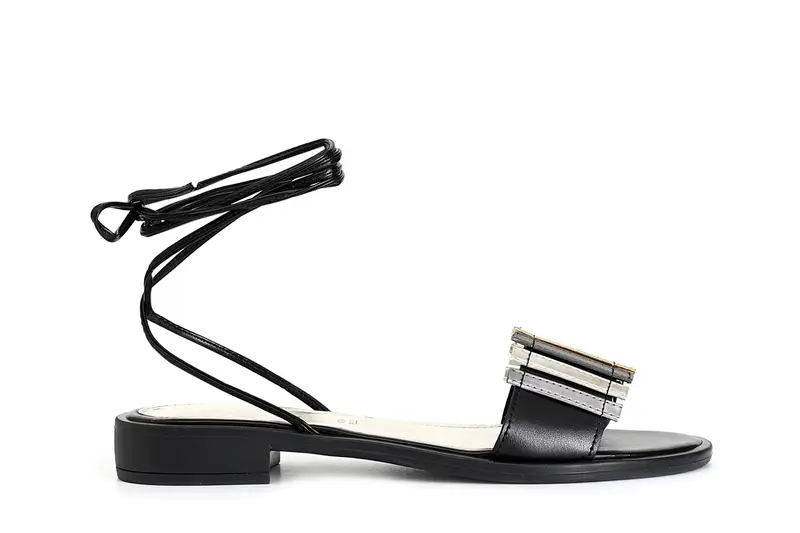 sandali alla schiava con tomaia multi listini multi nero