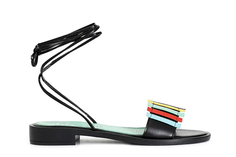 sandali alla schiava con tomaia multi listini multicolor