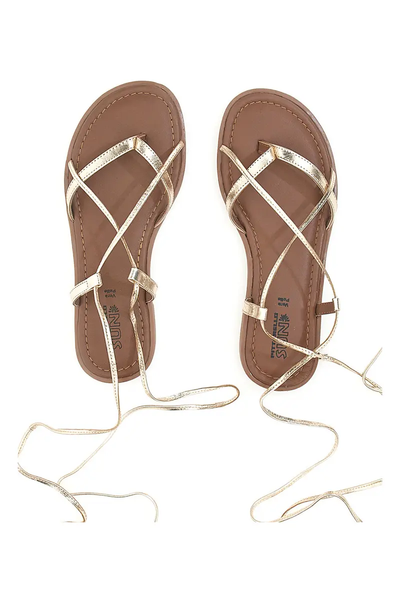 Sandali alla Schiava Platino con Infradito e Tomaia in Pelle PITTARELLO SUN A6700103 miniatura 3