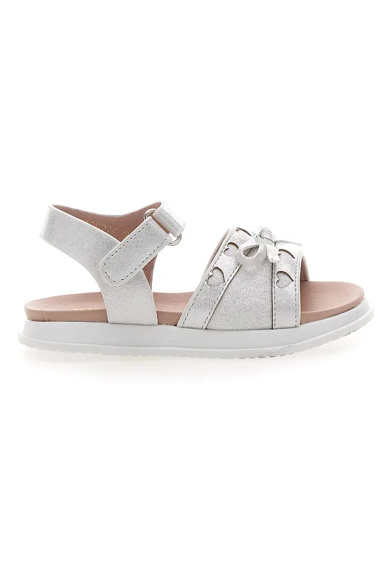 Sandali argento con cuori traforati PITT KIDS 39G2522S