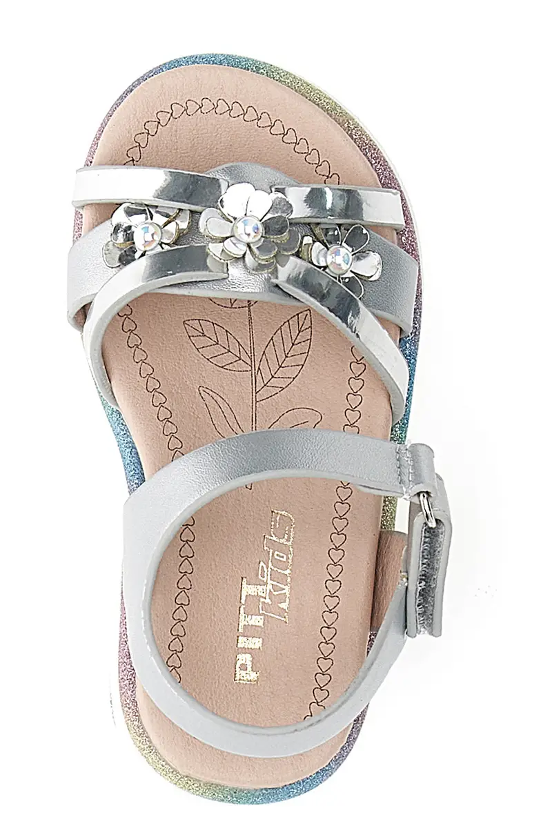 Sandali argento con fiori gioiello Pitt Kids 39G2517S miniatura 3