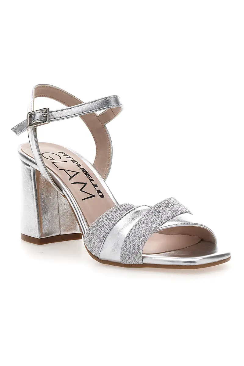 Sandali Argento con Tacco Comodo e Punta Squadrata PITTARELO GLAM 5548 miniatura 2