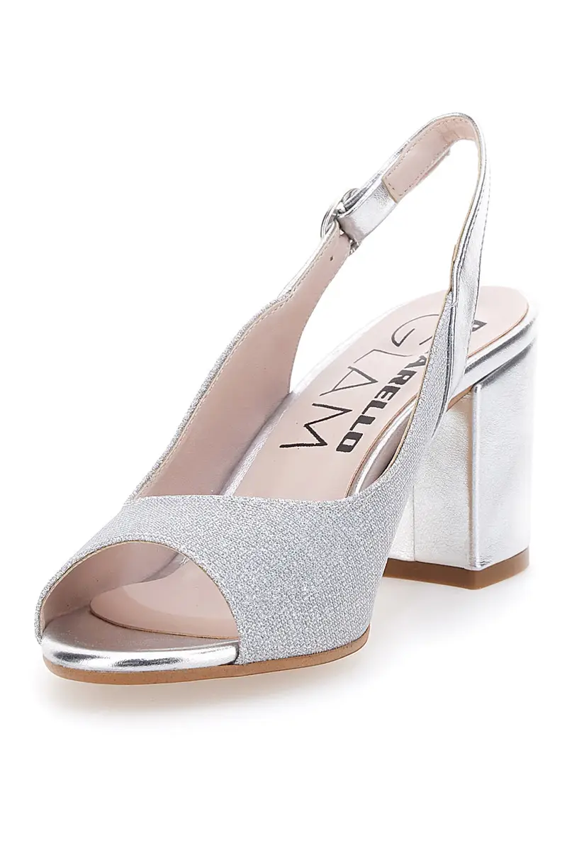 Sandali Argento Con Tacco e Cinturino Sling-back Pittarello Glam 916 miniatura 3