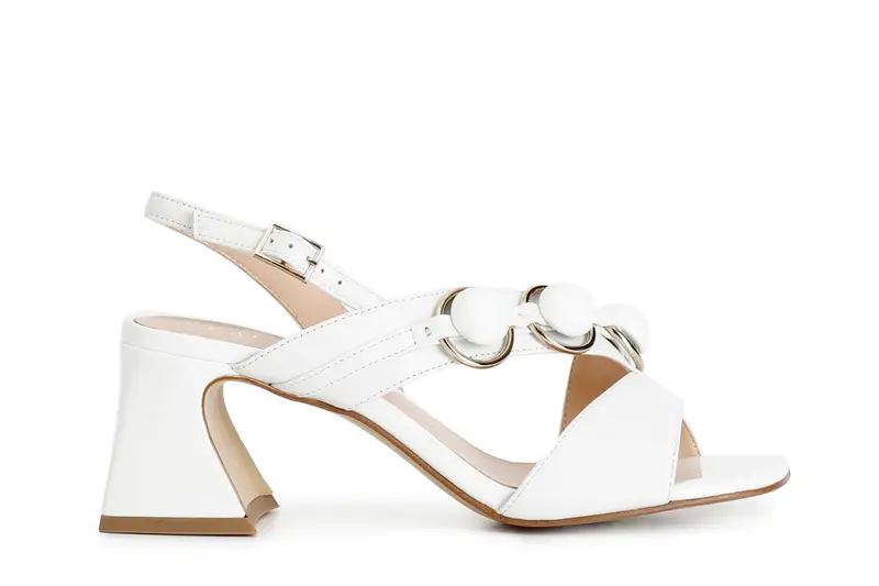 sandali asimmetrici in pelle bianco 35
