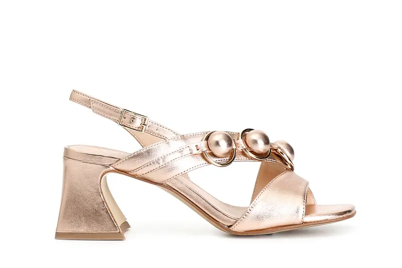 sandali asimmetrici in pelle laminata pesca 39