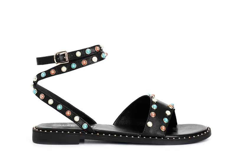 sandali asimmetrici in pelle nero 38