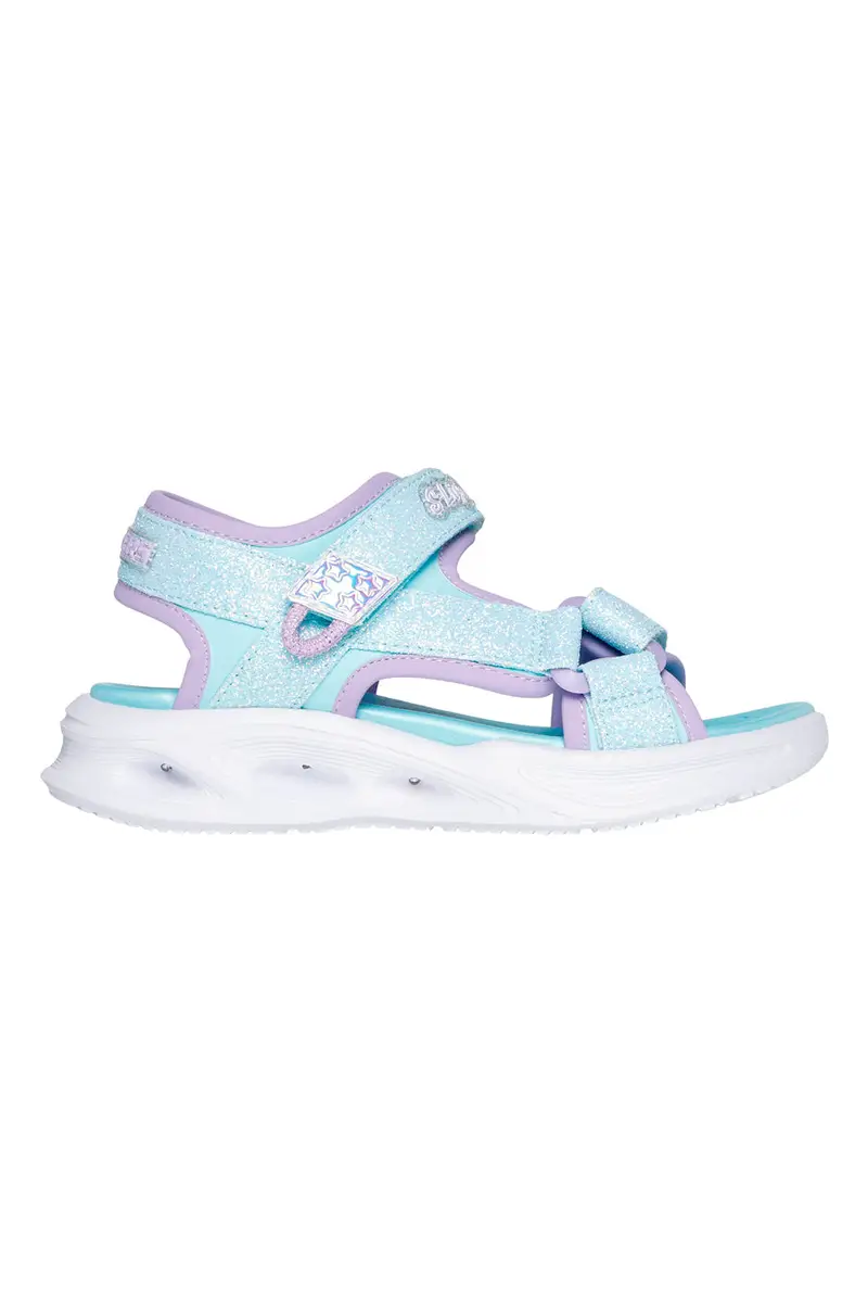 Sandali Azzurri Open Toe con Velcro Skechers Kids' S Lights: Sola Glow